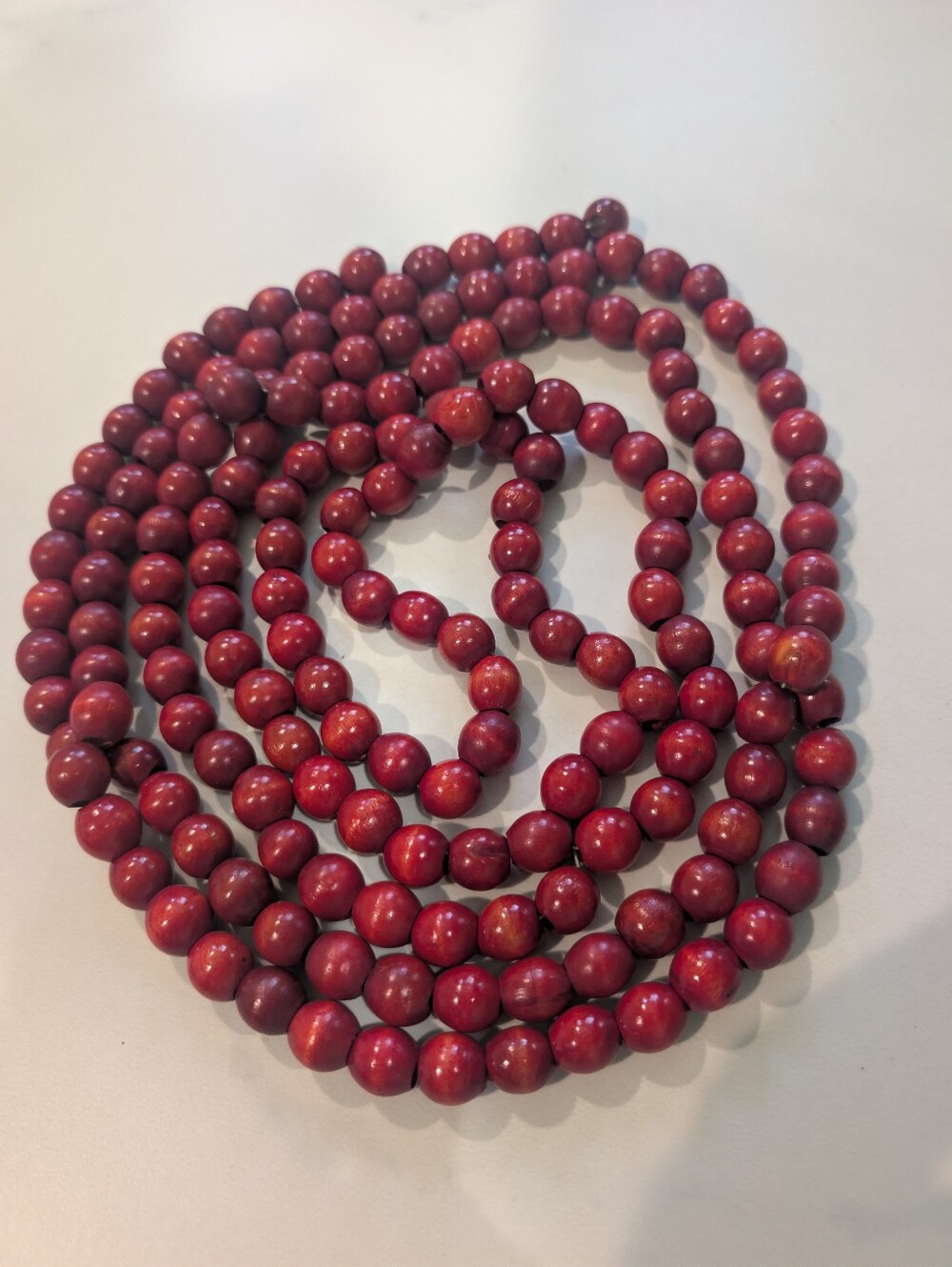 Red Wood Beads Garland X 3